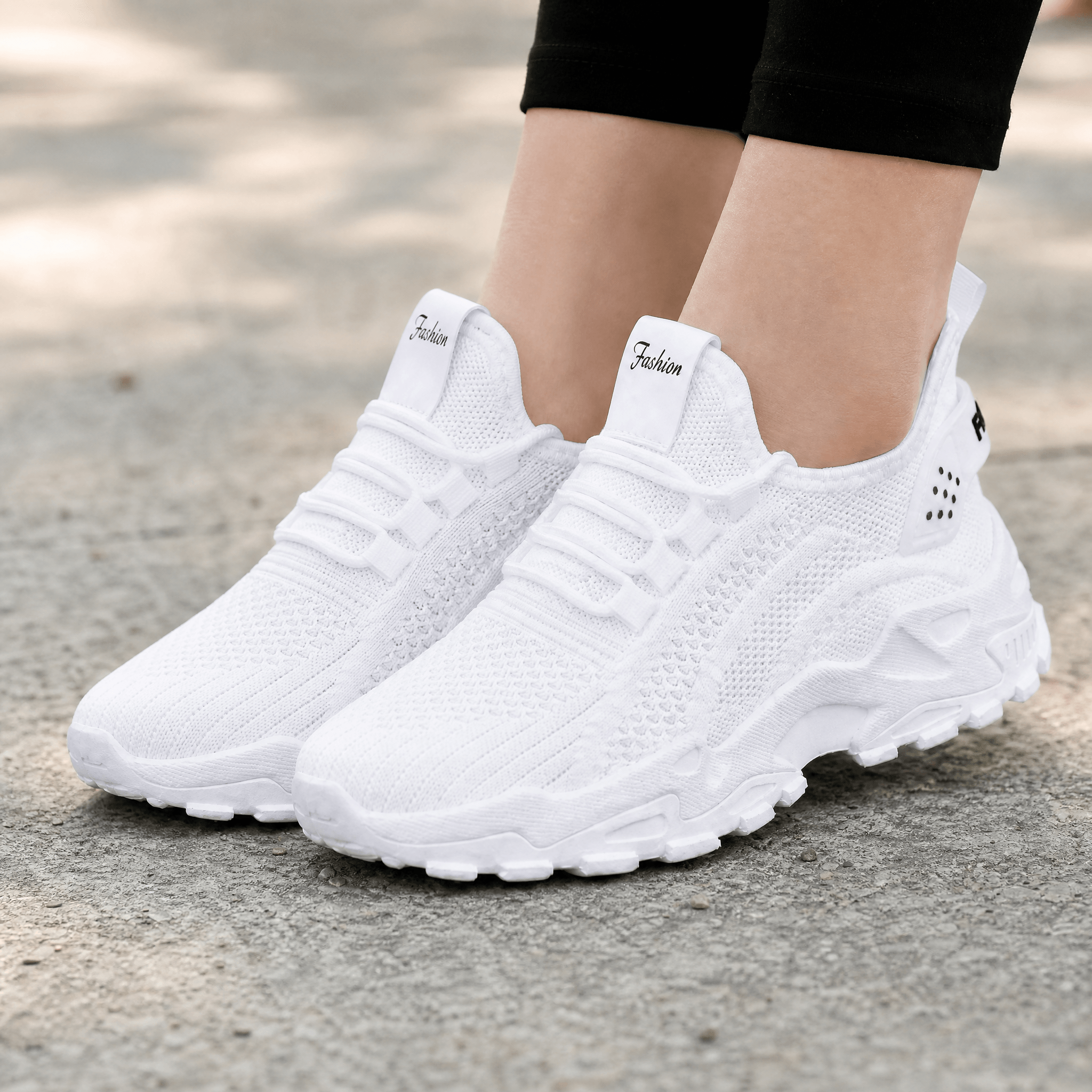 Elodie | Breathable Mesh Sneakers for All-Day Comfort White, photo studio