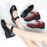 Mirella | Mary-Jane Wedge Shoes with a Decorative Strap