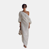 Alice | One-Shoulder Linen Maxi Dress
