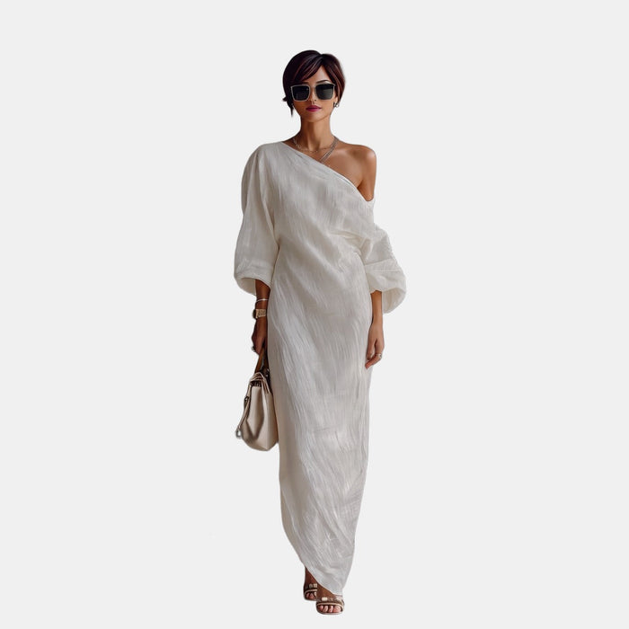 Alice | One-Shoulder Linen Maxi Dress