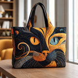 Anabel | Quilted Tote with a Mystic Cat Face
