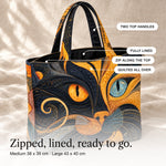 Anabel | Quilted Tote with a Mystic Cat Face