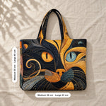 Anabel | Quilted Tote with a Mystic Cat Face