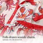 Anastasie | Lobster and Crab Print Shirt and Shorts Set