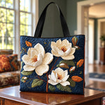 Annalisa | Quilted Tote Bag with Magnolia Blooms