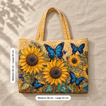 Anne | Quilted Tote Bag with Sunflowers and Butterflies