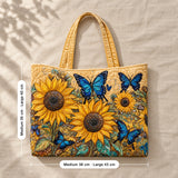 Anne | Quilted Tote Bag with Sunflowers and Butterflies