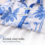 Anthea | Camp-Collar Shirt and Shorts Set with a Palm Toile Print