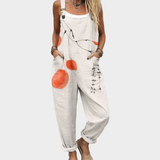 Aria | Women's Bright Artistic Coral Accent Overalls