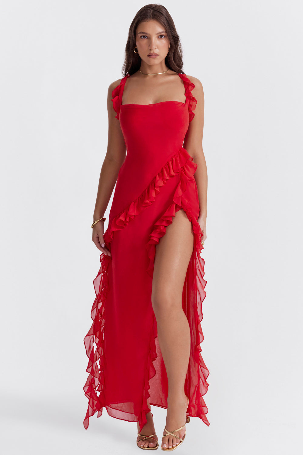 Janey | Elegant Dress for Women Red, photo studio
