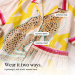 Armance | Cheetah Print Shirt and Shorts Set with Striped Trim