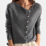 Asymmetric Button Cardigan