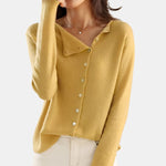 Asymmetric Button Cardigan