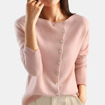 Asymmetric Button Cardigan