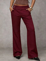 Camille | High-Waisted Wide-Leg Trousers with a Button Waist