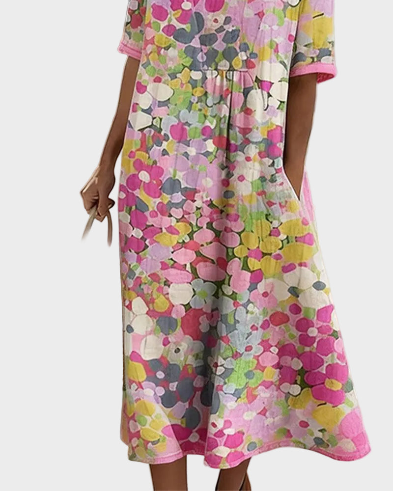 Elena | Light and Flowy Floral Midi Dress