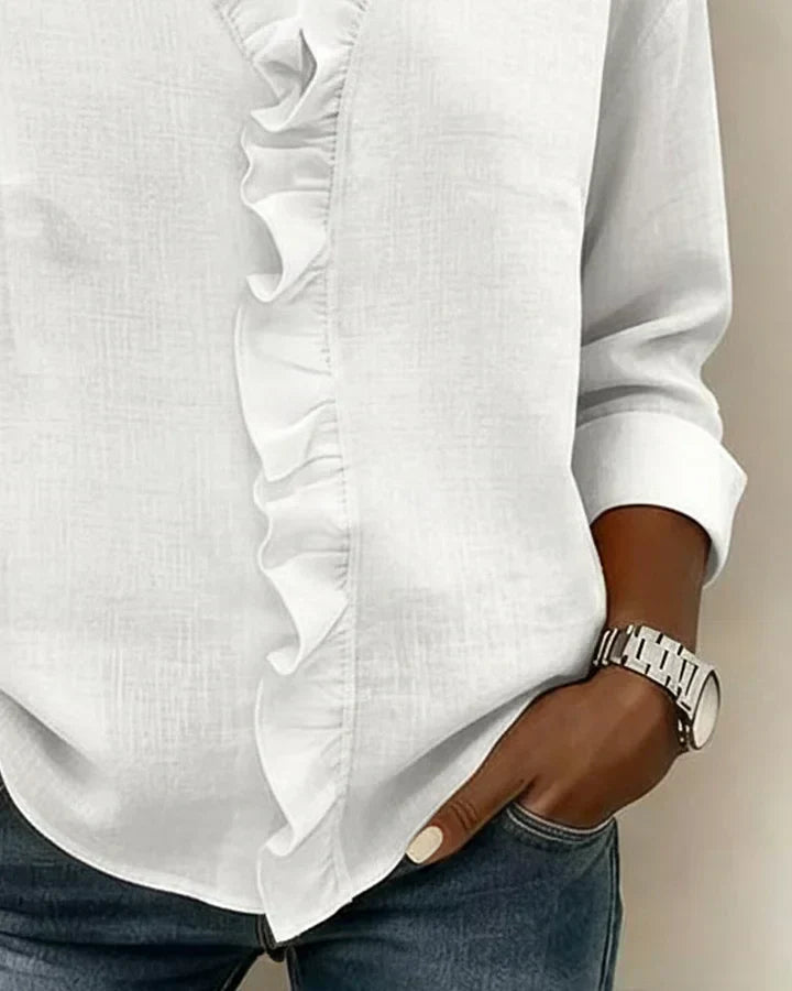 Hope | Refined Ruffled V-Neck Blouse