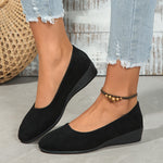 Sarah | Low Wedge Ballet Flats with a Rounded Toe