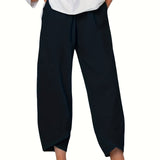 Kaeli | Wide Cropped Trousers with a Petal Hem