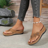 Sophia | Orthopaedic Toe-Post Sandals with Flower Appliqués