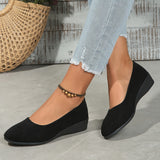 Sarah | Low Wedge Ballet Flats with a Rounded Toe