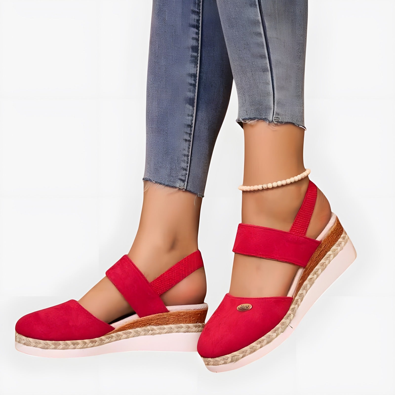 Calista | Women's Orthopaedic Comfort Sandals Red, photo studio
