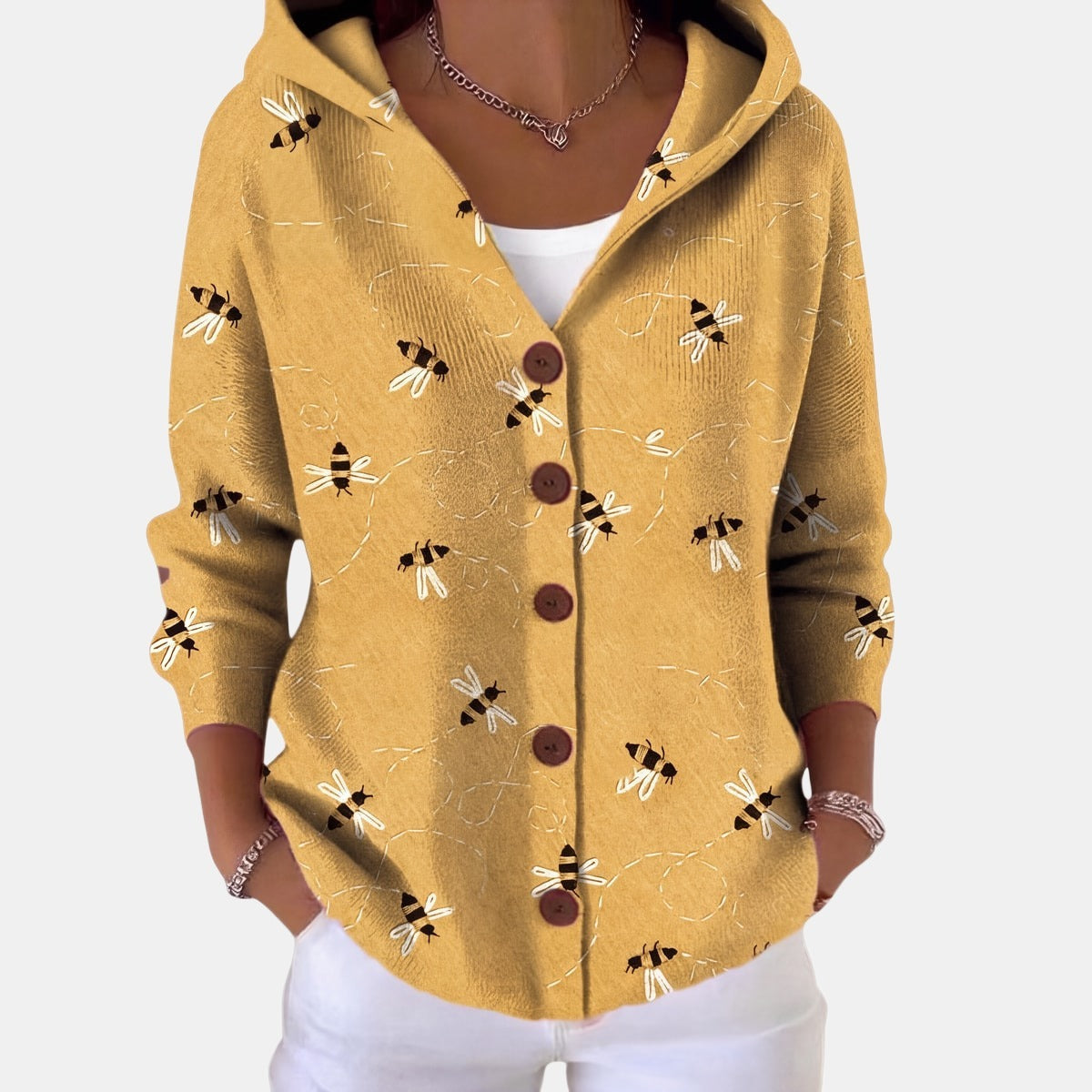 Bee Hooded Cardigan