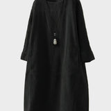 Ella | Relaxed Fine Corduroy Midi Dress