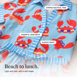 Bellerose | Crab Print Shirt and Shorts Set with Striped Trim