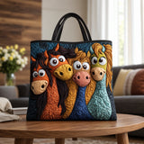 Bernadette | Quilted Tote Bag with Four Cheeky Horses