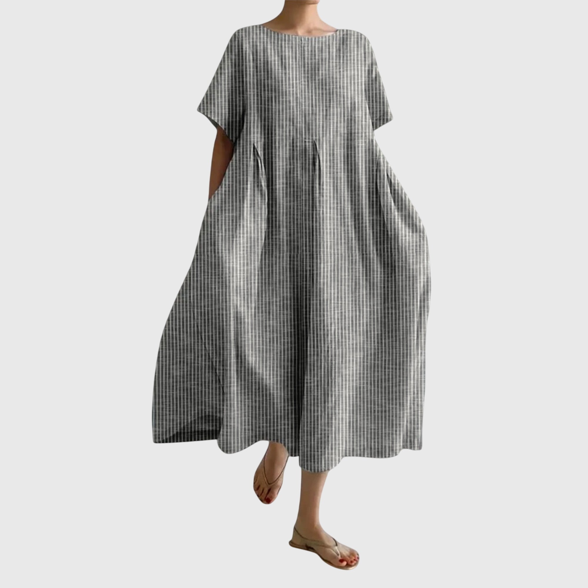 Casual Maxi Dress Grey, studio photo
