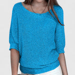 Purple Three-Quarter Sleeve Jumper