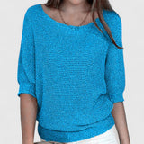 Purple Three-Quarter Sleeve Jumper