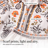 Bijou | Scarf Print Shirt and Shorts Set with Bordered Hems