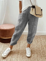Rylie | Pinstripe Trousers with Rolled Cuffs