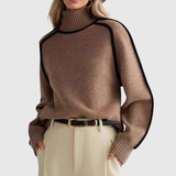 Black Trim Turtleneck Jumper