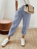 Rylie | Pinstripe Trousers with Rolled Cuffs