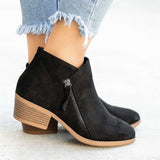 Amanda | Orthopaedic Ankle Boots with a Stacked Block Heel