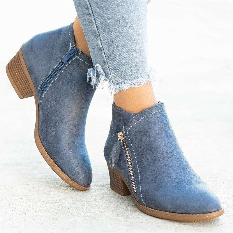 Amanda Stylish Orthopedic Boots Blue, photo studio