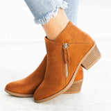 Amanda | Orthopaedic Ankle Boots with a Stacked Block Heel