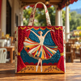 Branwen | Quilted Tote Bag with a Ballerina on Stage