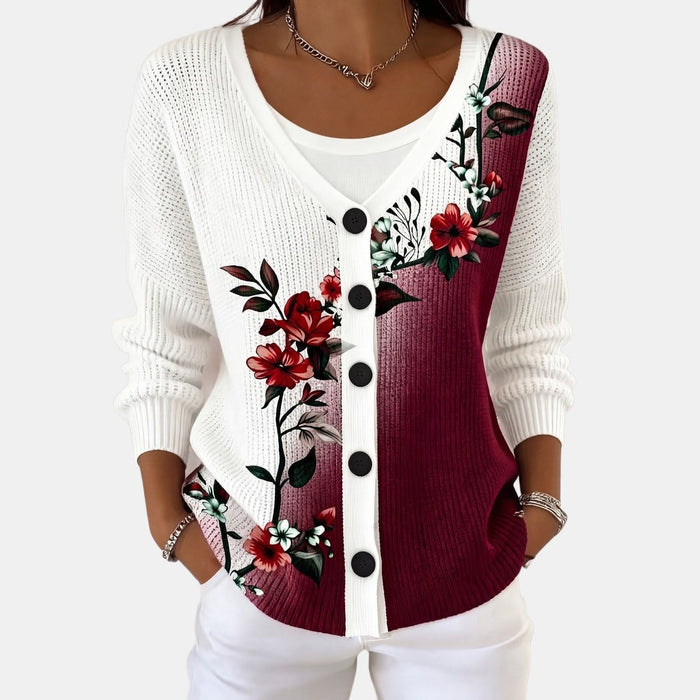 Burgundy Rose Cardigan