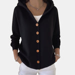 Buttoned Hooded Cardigan