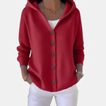 Buttoned Hooded Cardigan