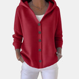 Buttoned Hooded Cardigan