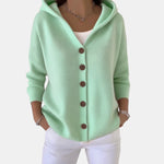 Buttoned Hooded Cardigan