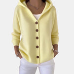 Buttoned Hooded Cardigan