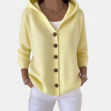 Buttoned Hooded Cardigan