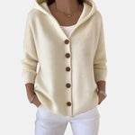 Buttoned Hooded Cardigan