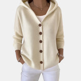Buttoned Hooded Cardigan